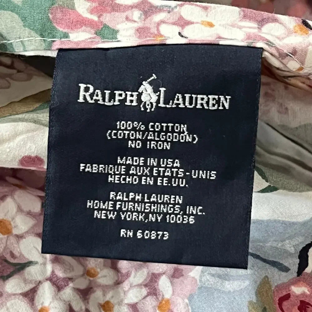 Ralph Lauren Allison bed skirt dust ruffle floral roses French country